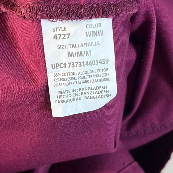 Cherokee Women's Medium Maroon Scrub Top - Picture 3 of 4